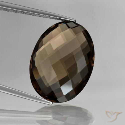 13.61ct 天然 暗棕色 烟晶, 椭圆形, VVS
