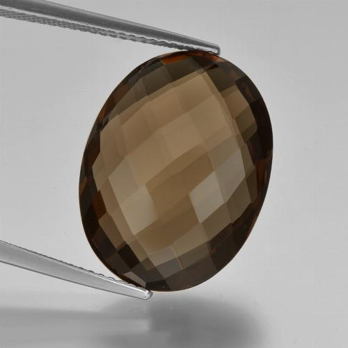 14.29克拉天然棕色烟晶，椭圆形切割，20×15.1毫米，VVS