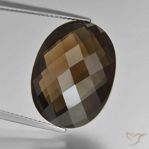 15.80ct 天然 巧克力棕 烟晶, 椭圆形, VVS