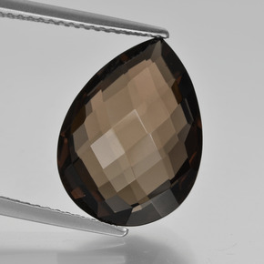 8.08克拉天然棕色烟晶，梨形，16.1×11.9毫米，VVS-VS