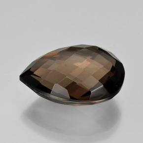 8.08克拉天然棕色烟晶，梨形，16.1×11.9毫米，VVS-VS