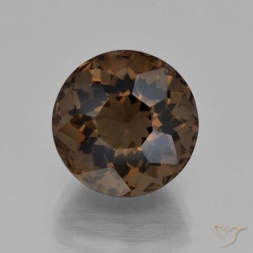 6.10ct 天然 棕褐色 烟晶, 圆形的, VS