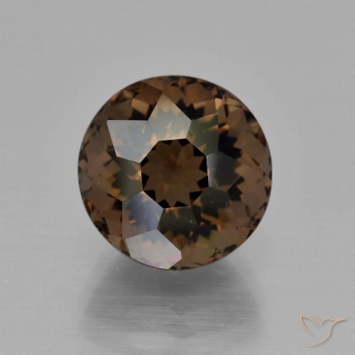 5.23ct 天然 山核桃棕 烟晶, 圆形的, VVS-VS