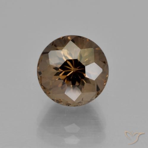 2.89ct 天然 巧克力棕 烟晶, 圆形的, VS