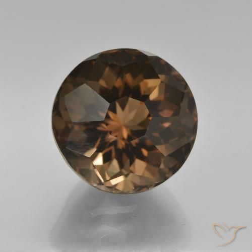 7.66ct 天然 巧克力棕 烟晶, 圆形的, VVS