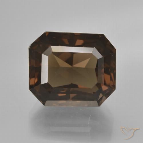8.66ct 天然 棕褐色 烟晶, 祖母绿式切割, VVS-VS