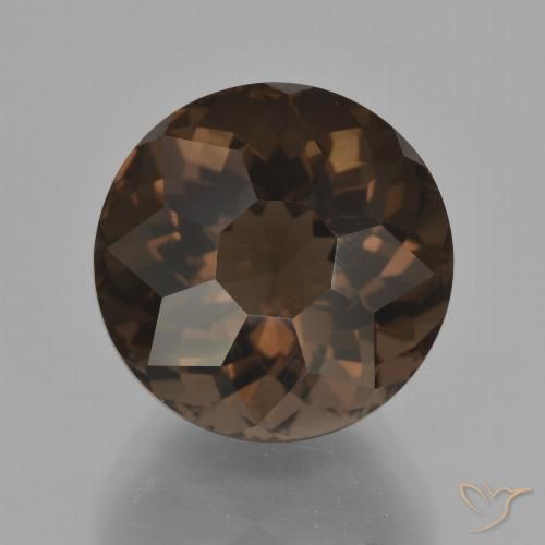 10.75ct 天然 山核桃棕 烟晶, 圆形的, VVS-VS