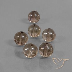 43.78克拉天然烟晶，球形，透明