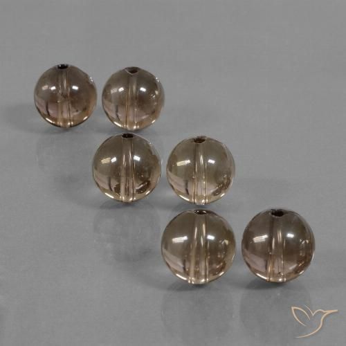 44.98ctw 天然 山核桃棕 烟晶, 球形, 透明