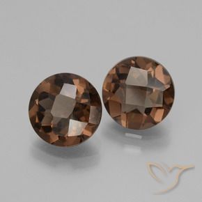3.49天然棕色烟晶，圆形切割，8.06毫米，VS