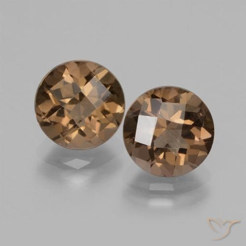 3.78ctw 天然 巧克力棕 烟晶, 圆形的, VS