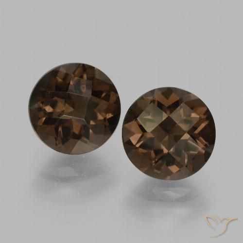 3.42ctw 天然 山核桃棕 烟晶, 圆形的, VS