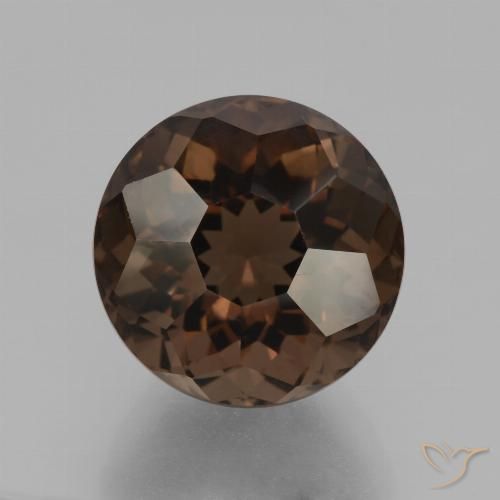 10.68ct 天然 暗棕色 烟晶, 圆形的, VS