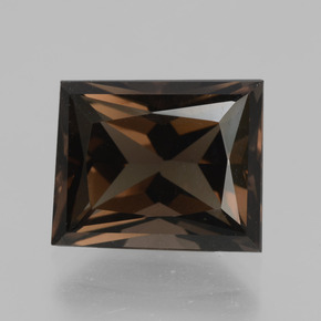 5.12克拉天然棕色烟晶，长方形切工，11.4×9.3毫米，VVS