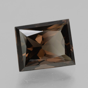 5.12克拉天然棕色烟晶，长方形切工，11.4×9.3毫米，VVS