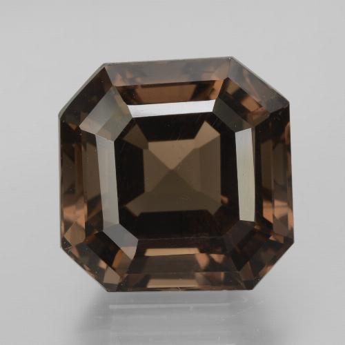 8.90克拉天然棕色烟晶，祖母绿式切割，11.9×11.9毫米，VS