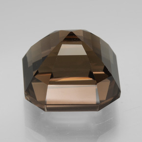 8.90克拉天然棕色烟晶，祖母绿式切割，11.9×11.9毫米，VS