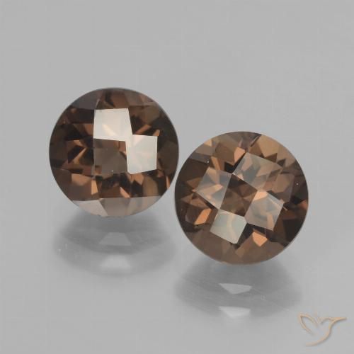 3.78ctw 天然 中褐色 烟晶, 圆形的, VVS-VS