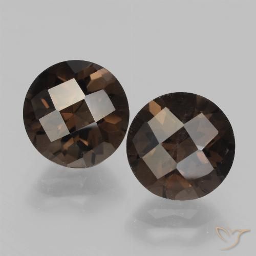 3.89ctw 天然 暗蓝色 烟晶, 圆形的, VS