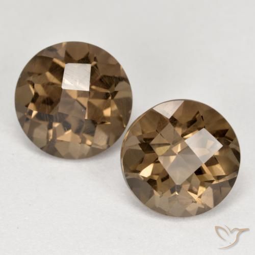 3.72ctw 天然 暖棕 烟晶, 圆形的, VVS-VS