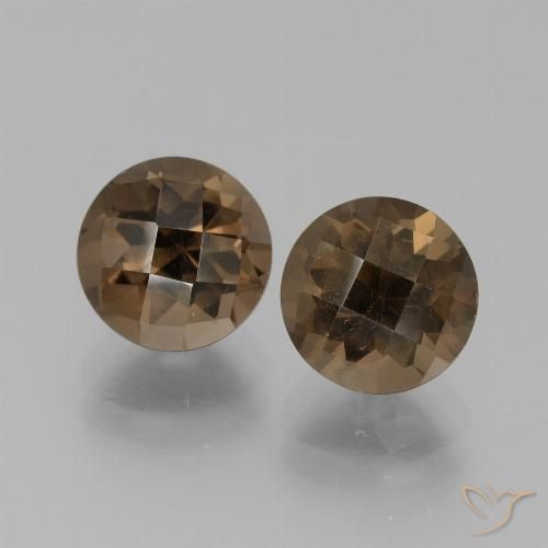 3.99ctw 天然 暖棕 烟晶, 圆形的, VS