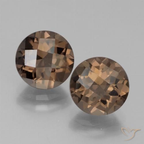 3.60ctw 天然 暖棕 烟晶, 圆形的, VVS-VS
