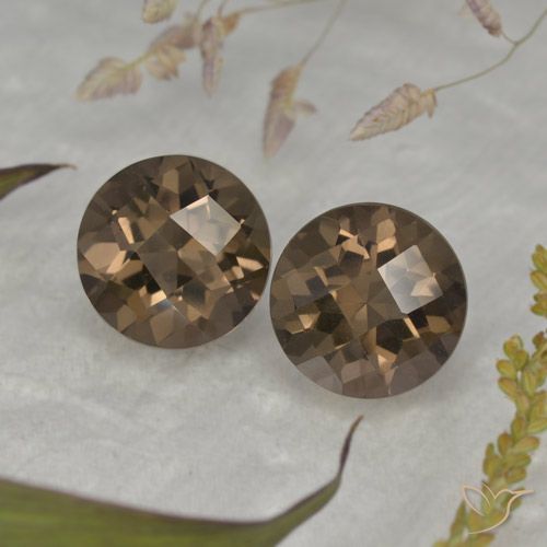 3.81ctw 天然 暖棕 烟晶, 圆形的, VS