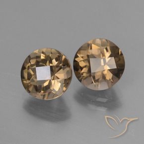 3.58天然棕色烟晶，圆形切割，7.89毫米，VS