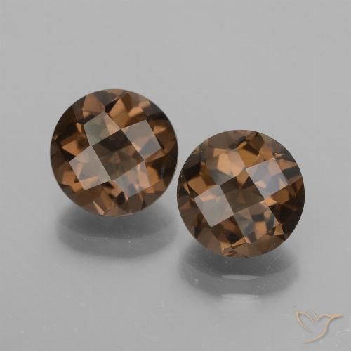 3.57ctw 天然 巧克力棕 烟晶, 圆形的, VVS-VS