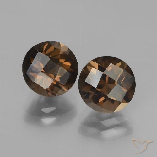 3.65ctw 天然 棕色 烟晶, 圆形的, VS