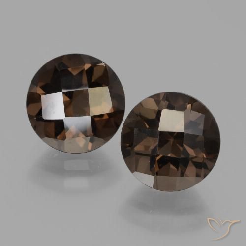 3.91ctw 天然 暗棕色 烟晶, 圆形的, VVS-VS