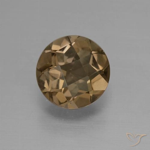 1.39ct 天然 暖棕 烟晶, 圆形的, VVS