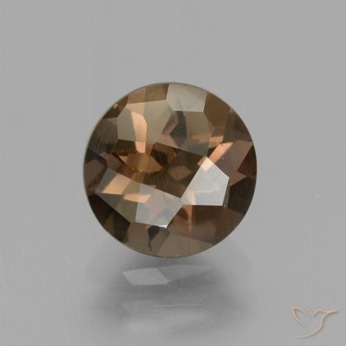 1.57ct 天然 中褐色 烟晶, 圆形的, VVS-VS