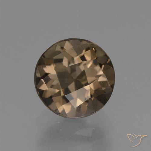 1.63ct 天然 淡摩卡 烟晶, 圆形的, VVS-VS