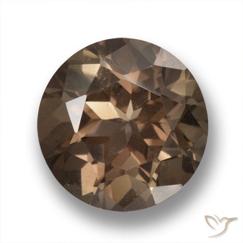 6.34ct 天然 暖棕 烟晶, 圆形的, VVS-VS