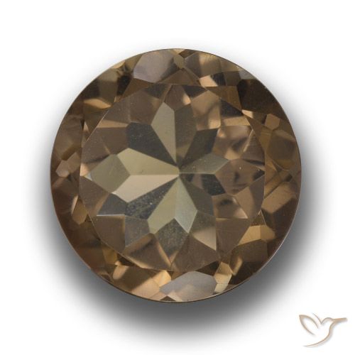 4.13ct 天然 暖棕 烟晶, 圆形的, VVS