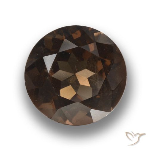 3.96ct 天然 暗棕色 烟晶, 圆形的, VS