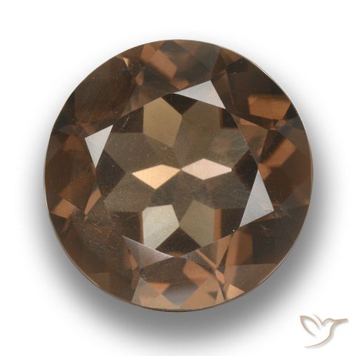 5.04ct 天然 山核桃棕 烟晶, 圆形的, VS