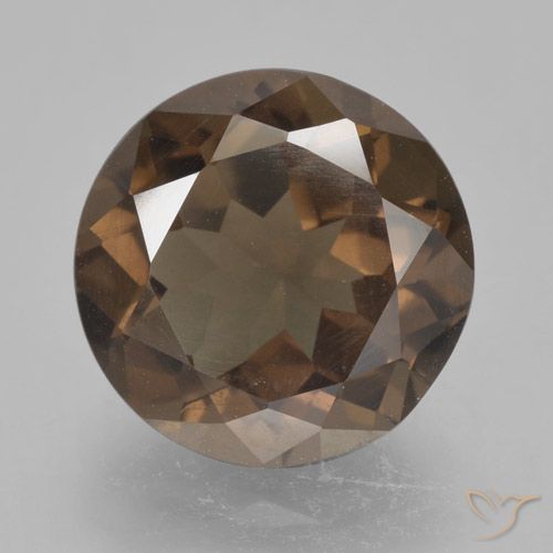 4.15ct 天然 山核桃棕 烟晶, 圆形的, VVS-VS
