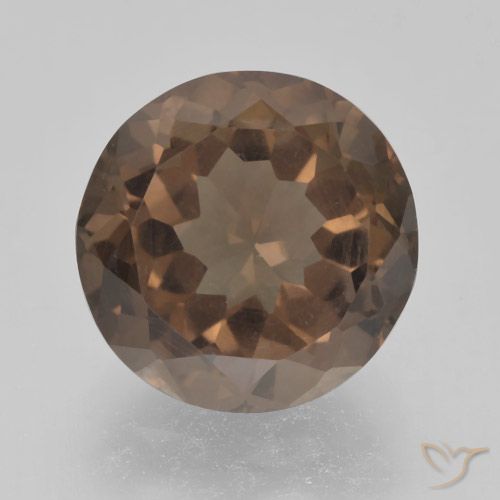 3.84ct 天然 暖棕 烟晶, 圆形的, VVS-VS