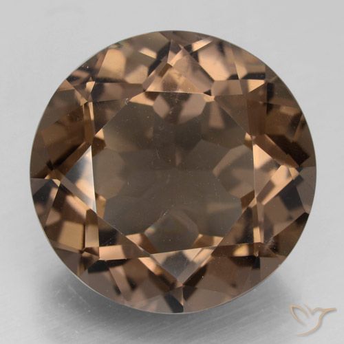 12.36ct 天然 中褐色 烟晶, 圆形的, VS