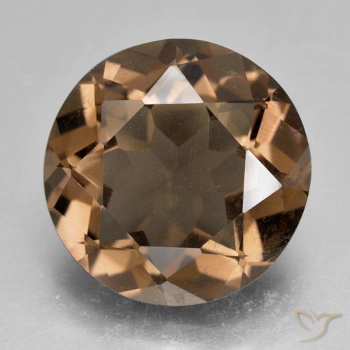 8.88ct 天然 暖棕 烟晶, 圆形的, VS