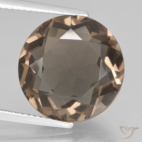 9.06ct 天然 暖棕 烟晶, 圆形的, VS
