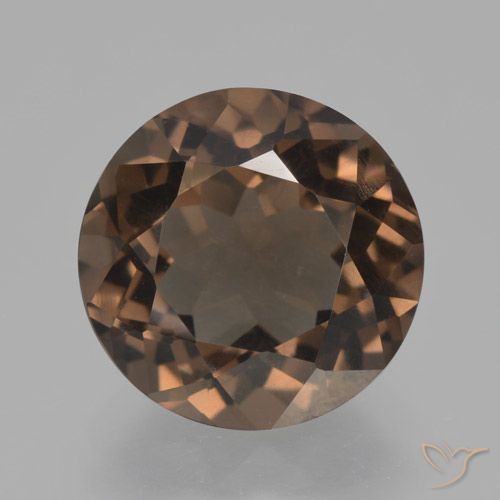 3.98ct 天然 中褐色 烟晶, 圆形的, VVS-VS