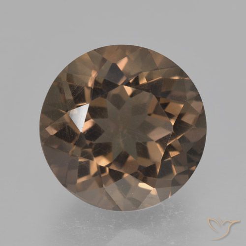 4.08ct 天然 暖棕 烟晶, 圆形的, VVS-VS