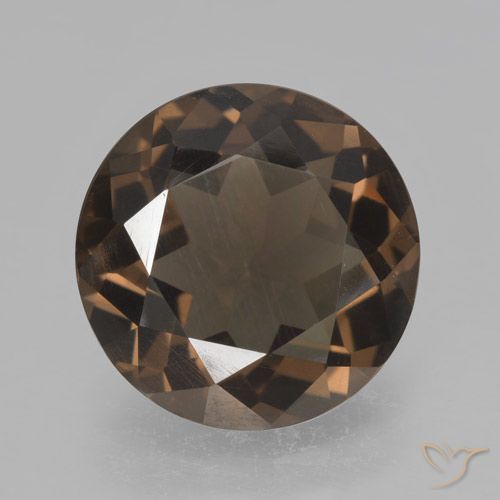 4.43ct 天然 山核桃棕 烟晶, 圆形的, VVS-VS