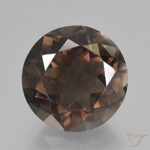 5.09ct 天然 山核桃棕 烟晶, 圆形的, VVS-VS