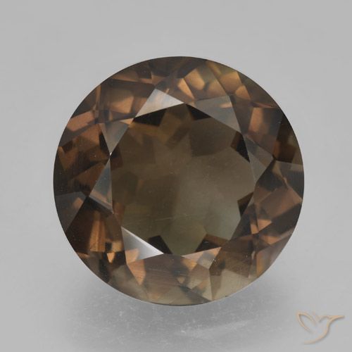 5.09ct 天然 暗棕色 烟晶, 圆形的, VVS-VS