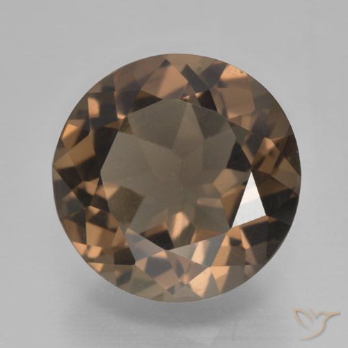 4.23ct 天然 中褐色 烟晶, 圆形的, VVS-VS