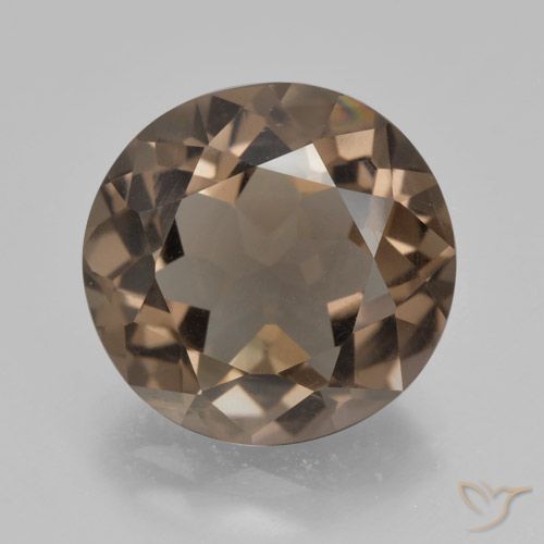 5.13ct 天然 山核桃棕 烟晶, 圆形的, VVS-VS